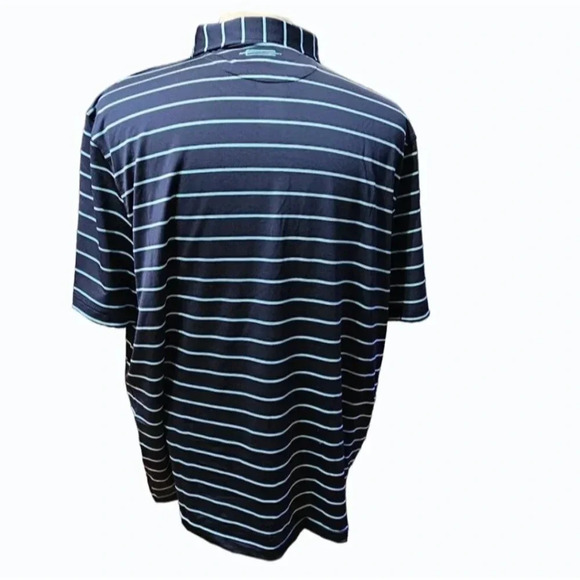 Carnoustie TECH Mens Blue Striped Short Sleeve Polo Shirt UV 50 - Size 2X EUC - Picture 4 of 7